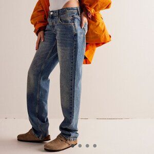 Free People Low-Rise Straight Jeans